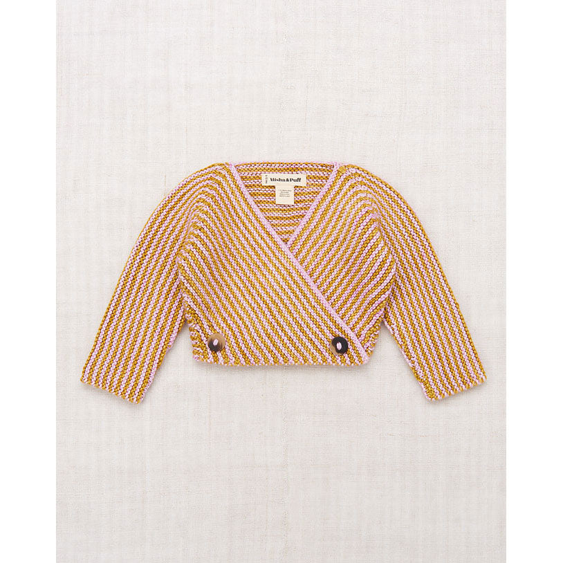 Misha and Puff  Pink Lilac Dovetail Baby Crossover Cardigan