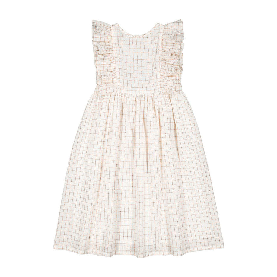 Louis Louise Off White Lurex Check Arlette Dress