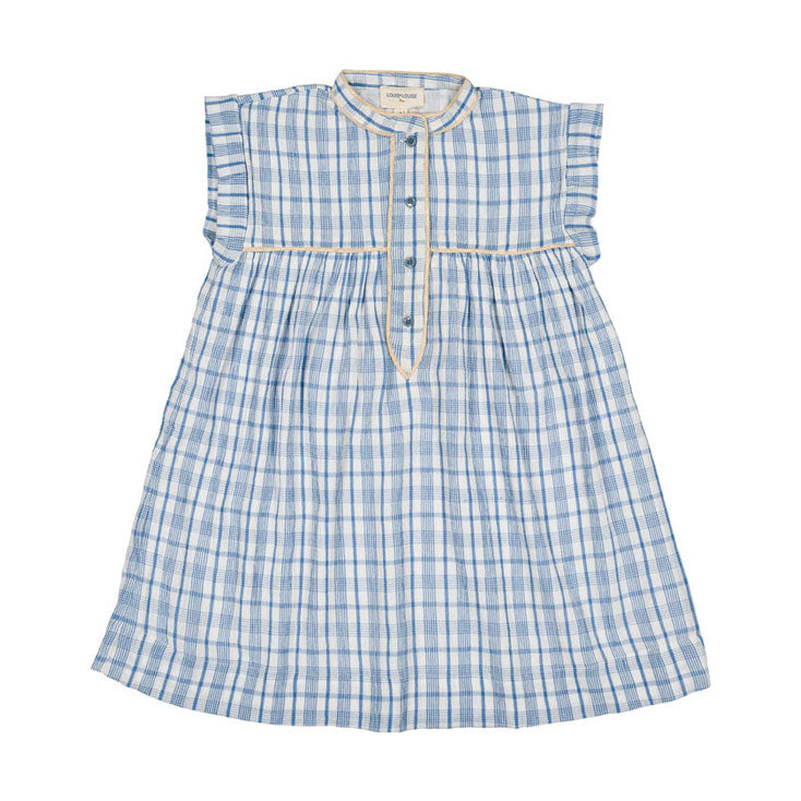Louis Louise Blue Crepe Check Azura Dress