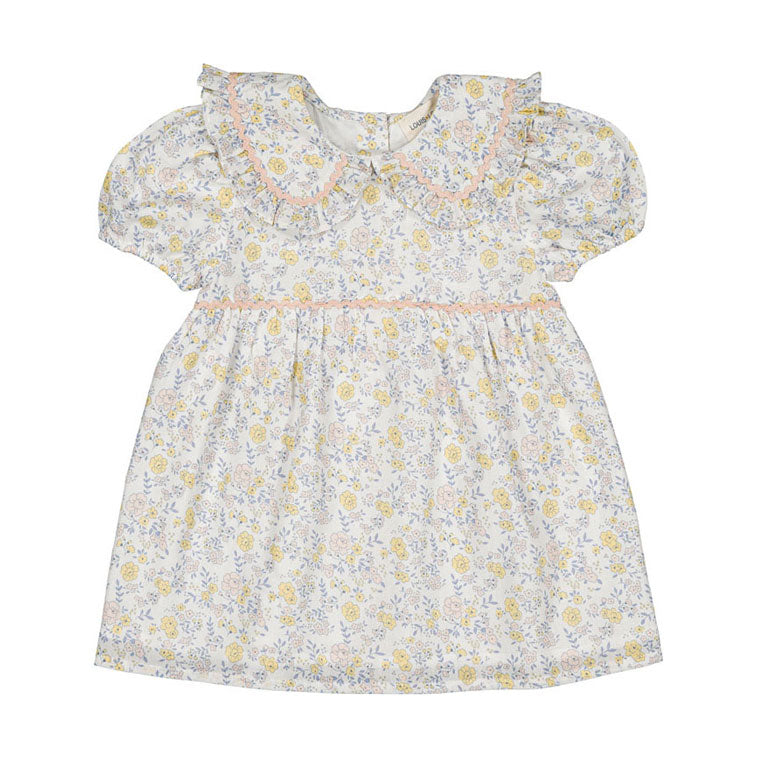 Louis Louise Off White Romantic Flower Henrietta Dress