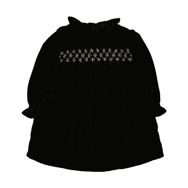 Louis Louise  Black Velvet Janelle Baby Dress