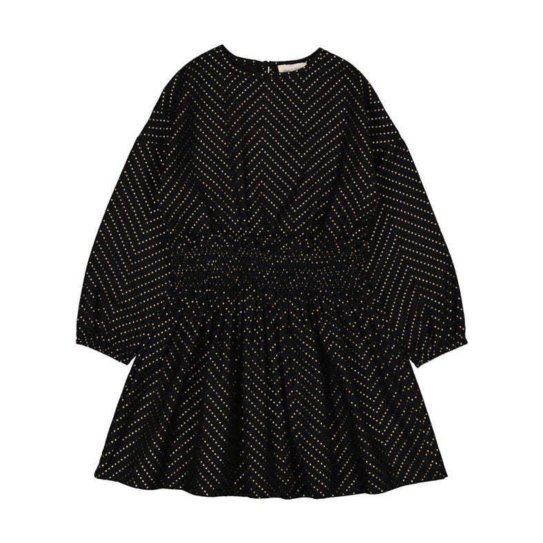 Louis Louise Black Gold Dot Melisse Dress