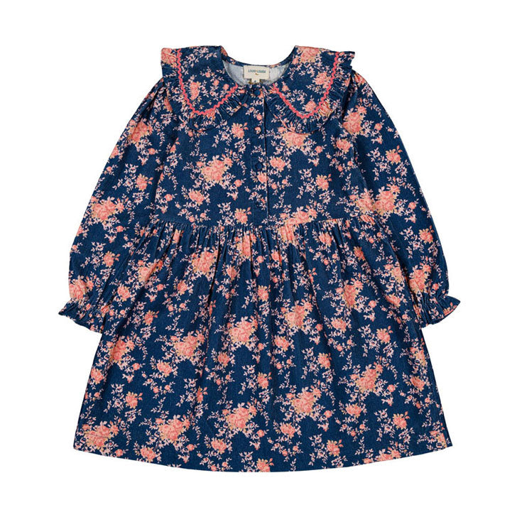 Louis Louise Navy Corduroy Bouquet Nuala Dress