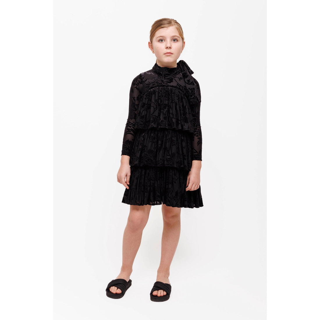 Olivia Rohde Black Lace Layered Dress
