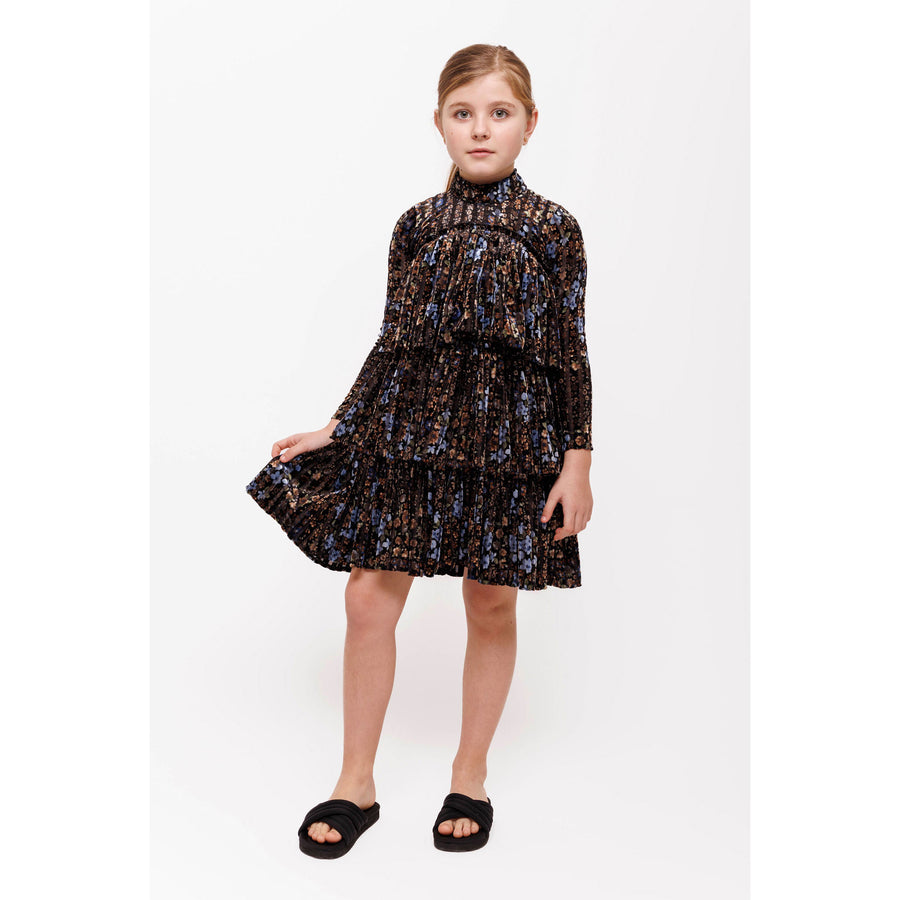 Olivia Rohde Black/Blue Floral Layered Dress