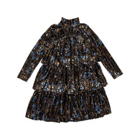 Olivia Rohde Black/Blue Floral Layered Dress