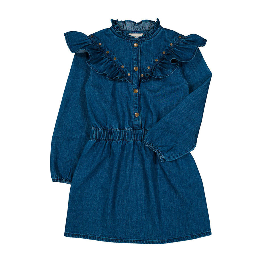 Louis Louise Dark Blue Denim Pop Dress