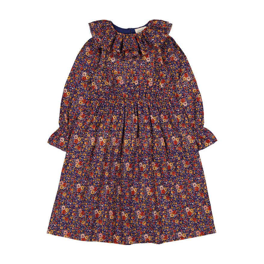Louis Louise Indigo Romantic Flower Lurex Songe Dress