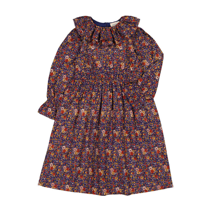 Louis Louise Indigo Romantic Flower Lurex Songe Dress