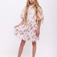 Christina Rohde Off White/Pink Scattered Floral  Dress