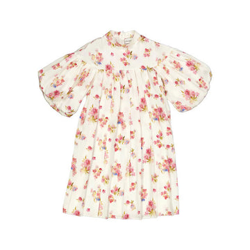  Off White/Pink Scattered Floral  Dress