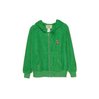Wander and Wonder  Lime Terry Zip Up Hoodie