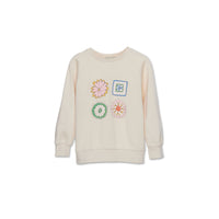 Wander and Wonder  Milk Crochet Sweatshirt
