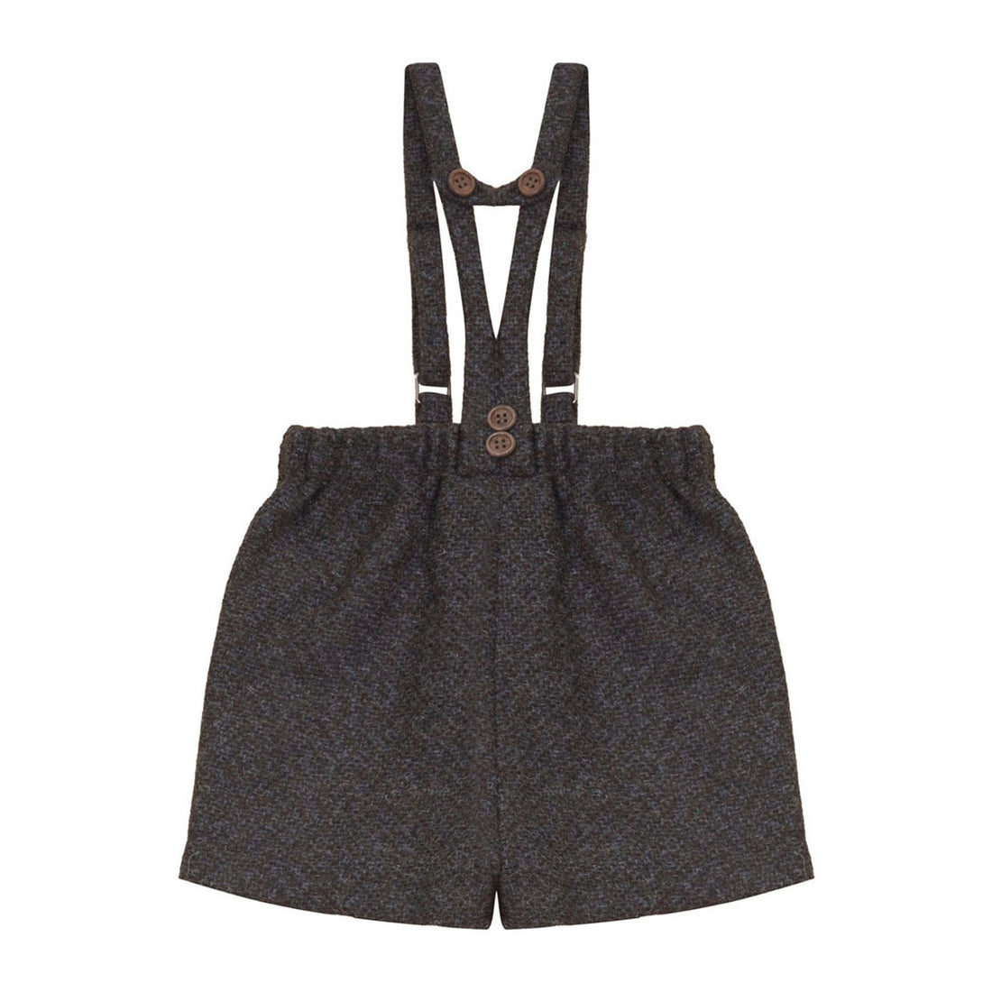 Calla Lili  Grey/Brown Suspenders Tweed Shorts