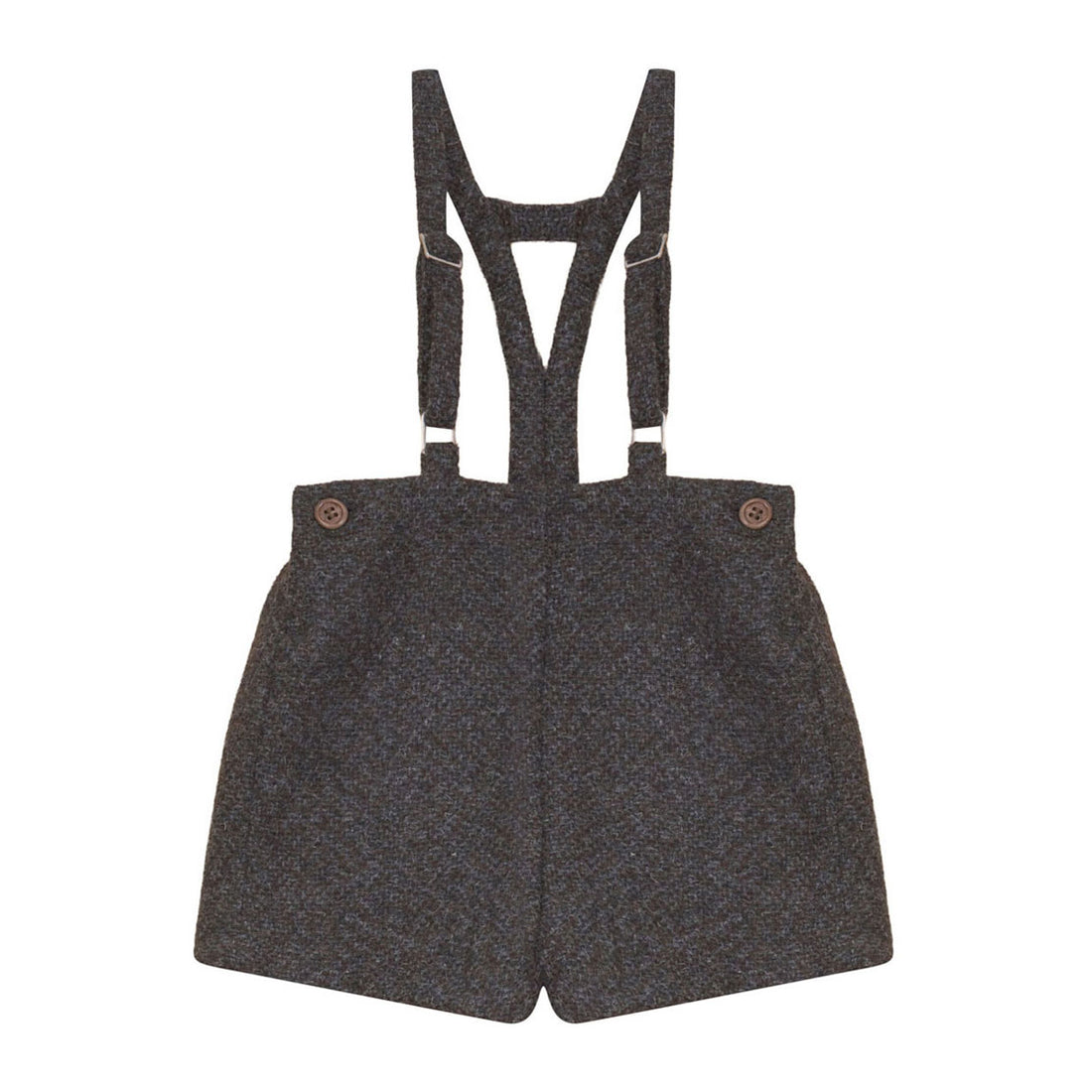 Calla Lili  Grey/Brown Suspenders Tweed Shorts