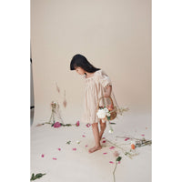 Emile et Ida Vanilla Plaid Embroidered Dress