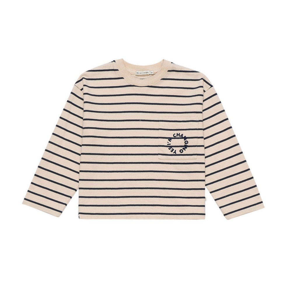The New Society Sand Space Blue Stripe Eneko Tee