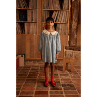 Apolina Quilt Calico Blue Pebble Esther Dress