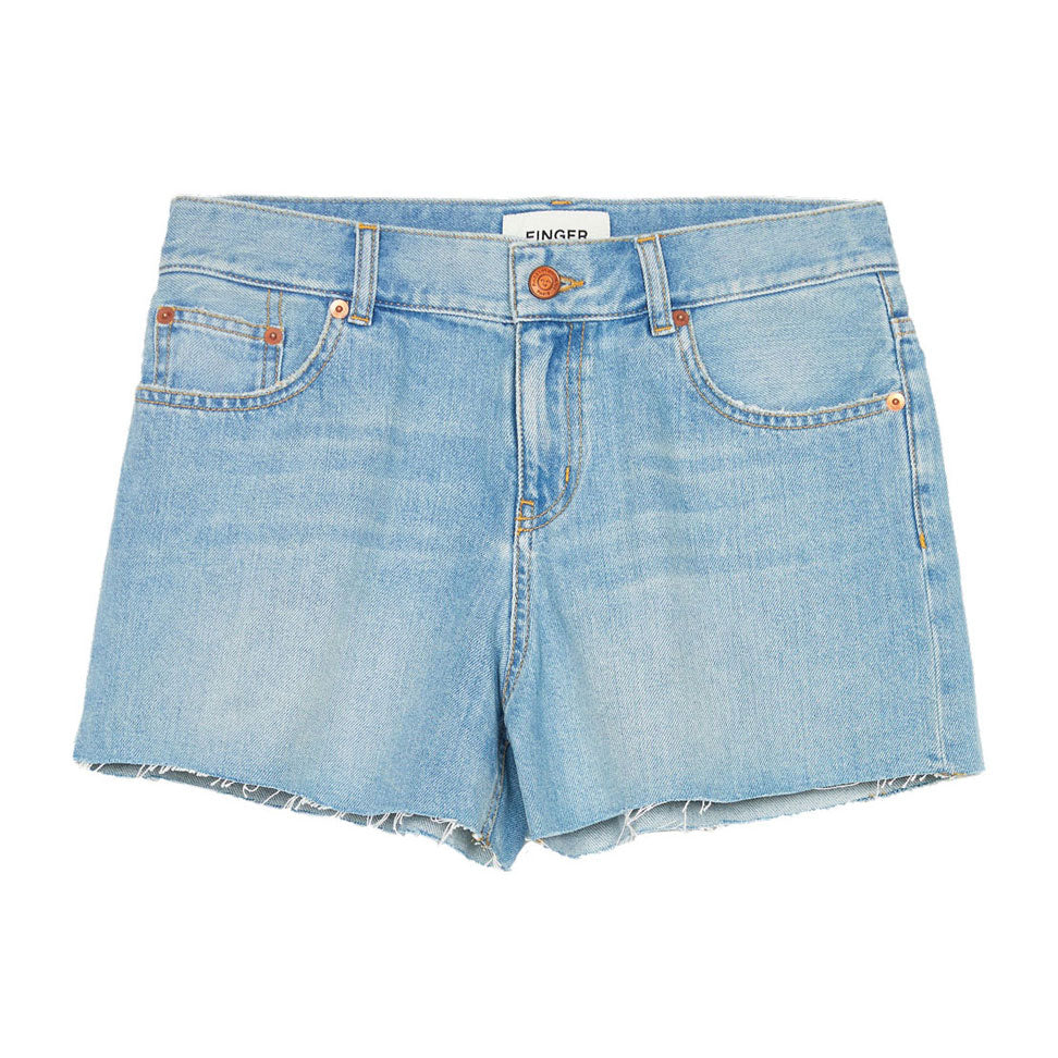 Finger In The Nose  Bleached Dirty Blue 5-Pocket Eva Shorts