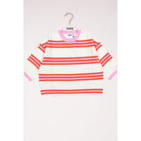 Indee Off White Stripe Velvet Pullover
