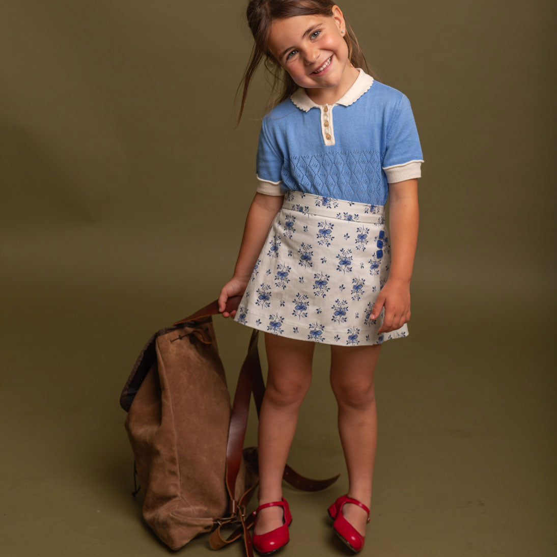Birinit Blue Short Sleeve Biri Sweater