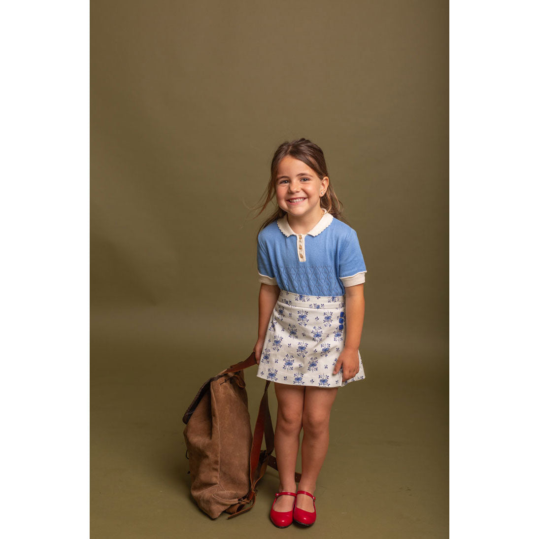 Birinit Blue Short Sleeve Biri Sweater