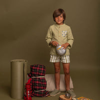 Birinit Pistachio Stripe Denim Short