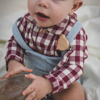 Birinit Maroon Gingham Dali Shirt