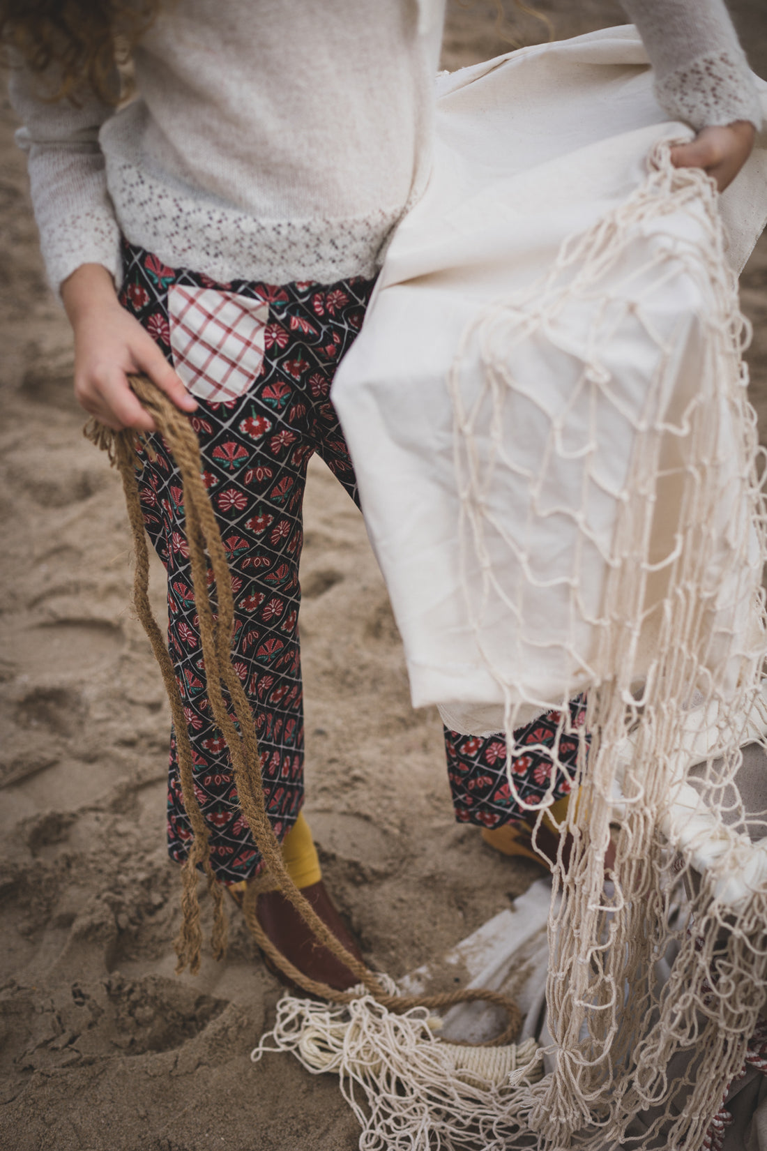 Birinit Ivory Bow Jersey Pullover