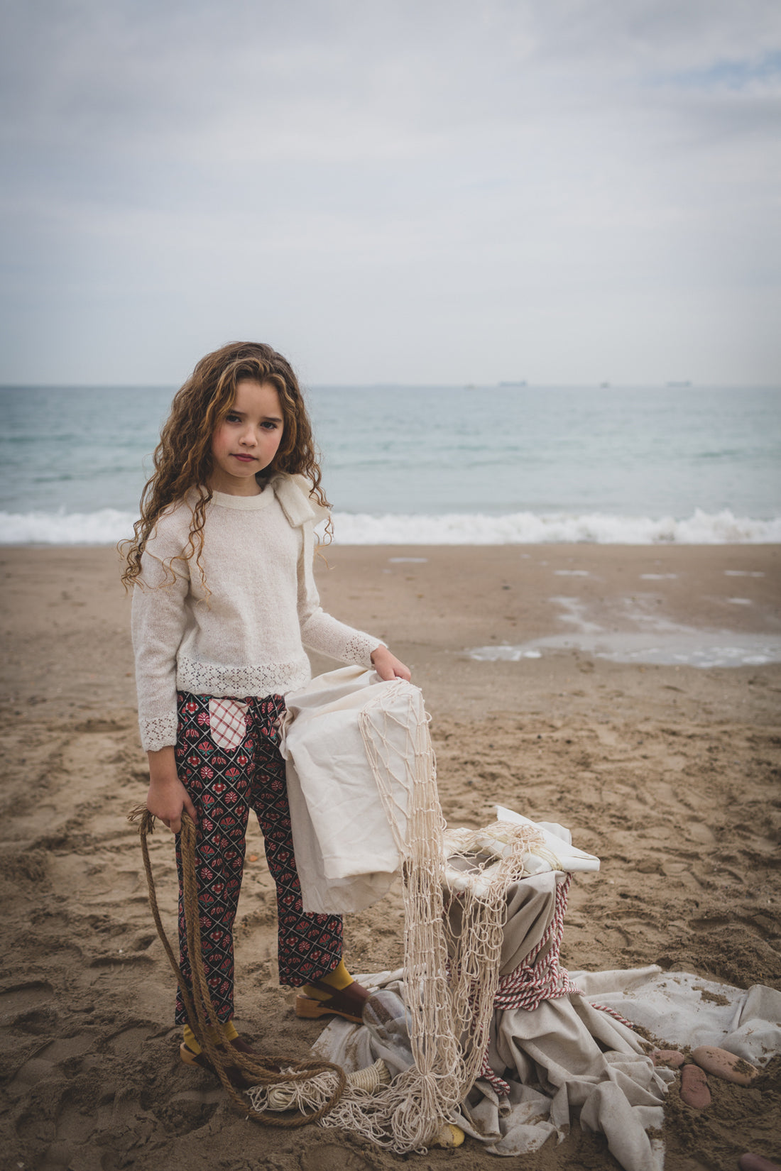 Birinit Ivory Bow Jersey Pullover