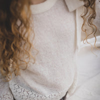 Birinit Ivory Bow Jersey Pullover