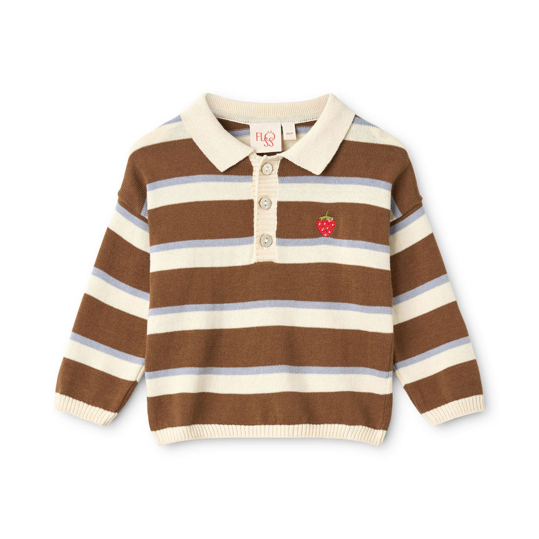 Floss Coffee/Air Stripe Elias Polo Sweater