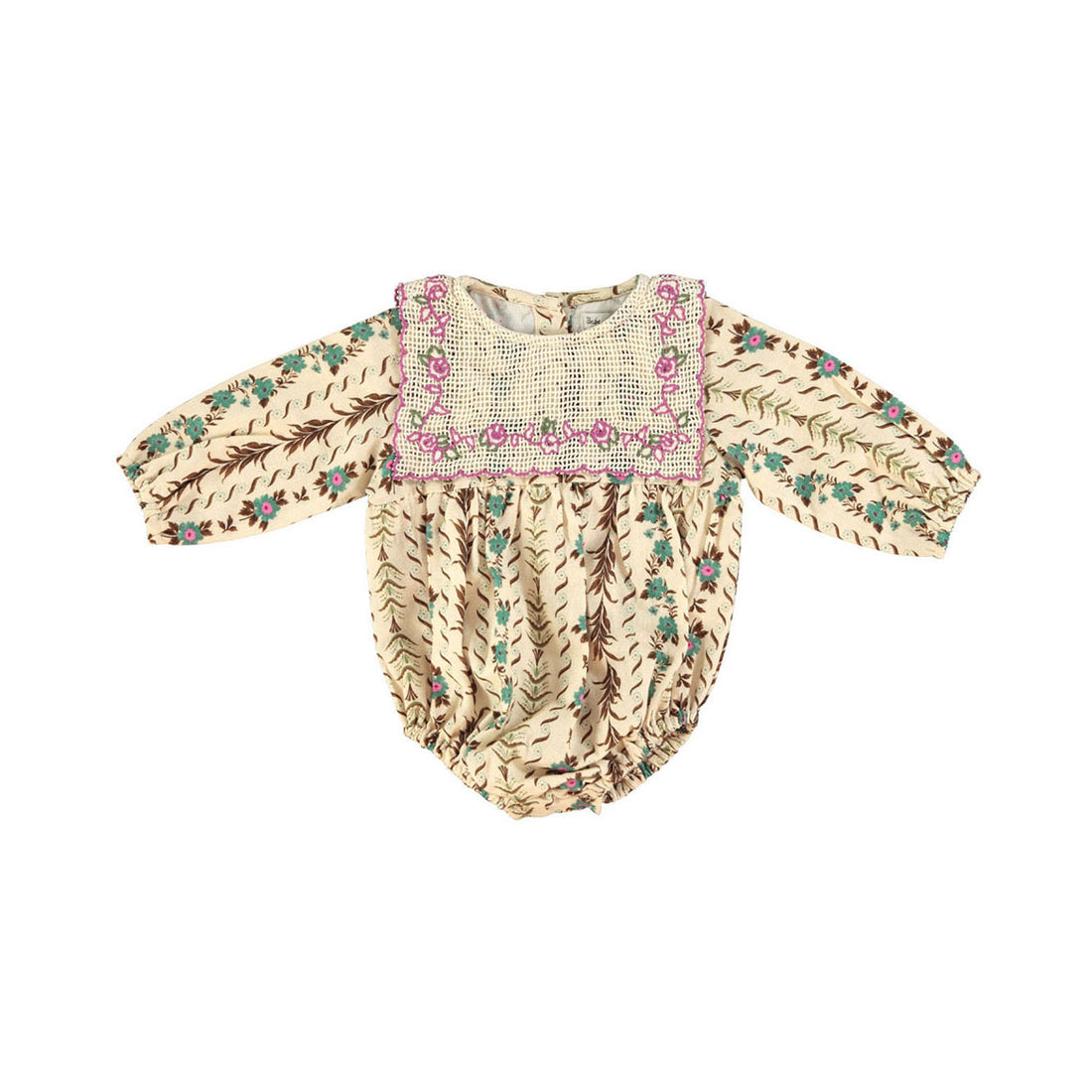 Bebe Organic Floral Stripe Eliza Romper