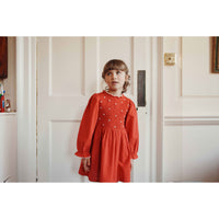 Emile et Ida Cherry Embroidered Smock Dress