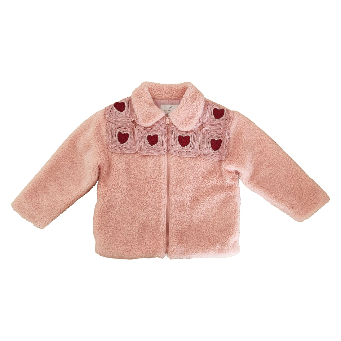 Bebe Organic Natural Heart Pointelle Bebe Heart Jacket
