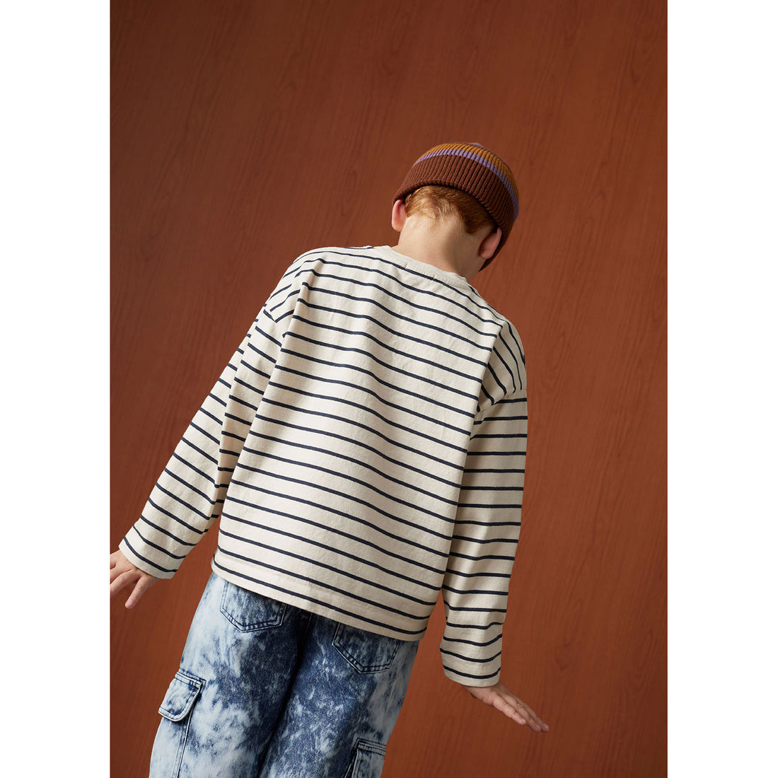The New Society Sand Space Blue Stripe Eneko Tee