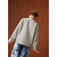 The New Society Sand Space Blue Stripe Eneko Tee