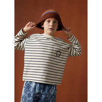 The New Society Sand Space Blue Stripe Eneko Tee