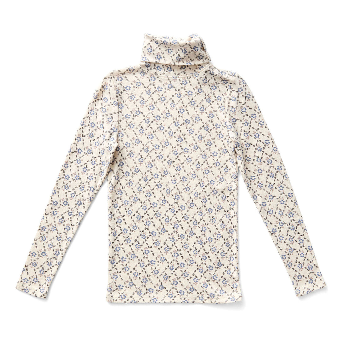 SOOR PLOOM Powder Trellis Print Snap Turtleneck