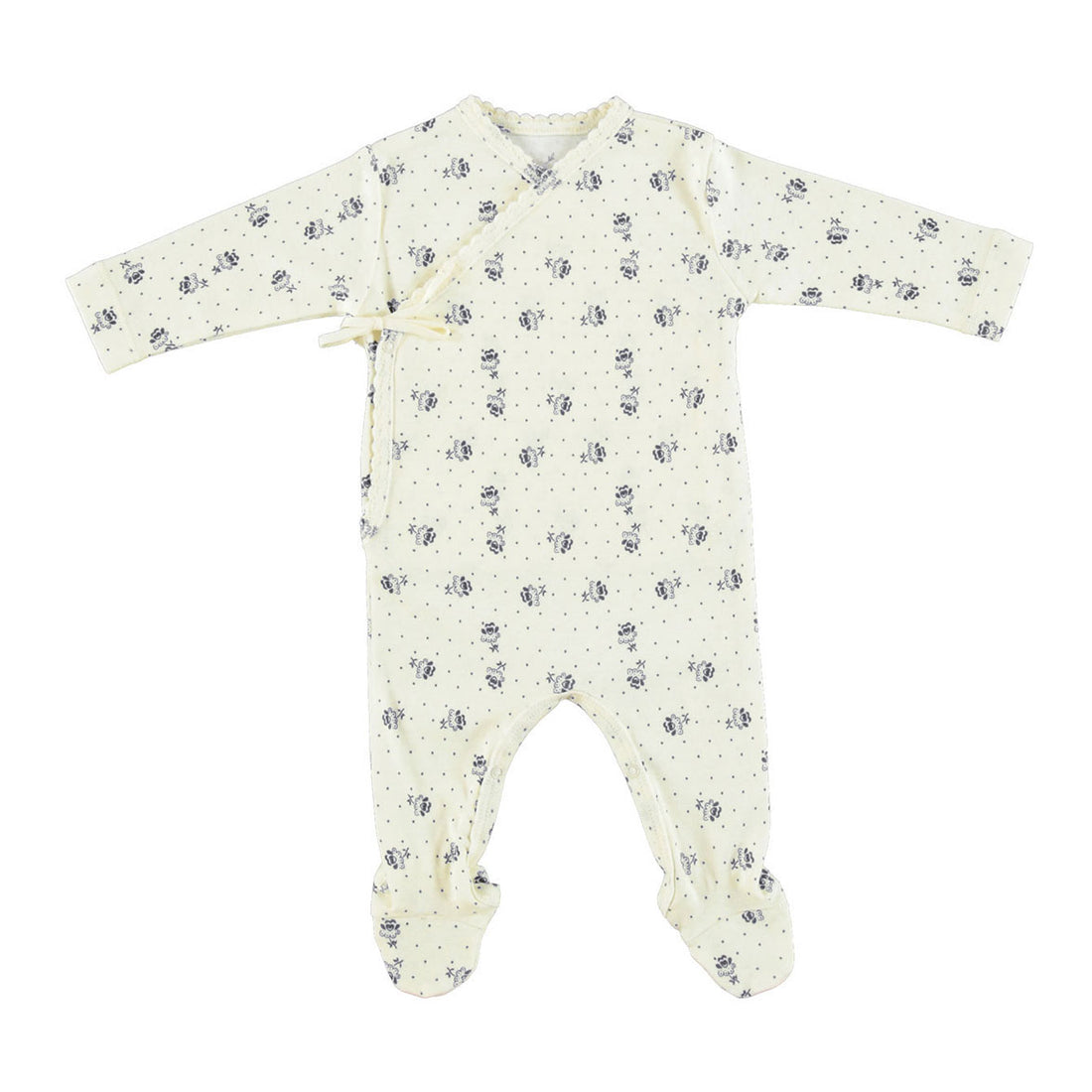 Bebe Organic Sky Heart Blooms Estella Wrap Overall