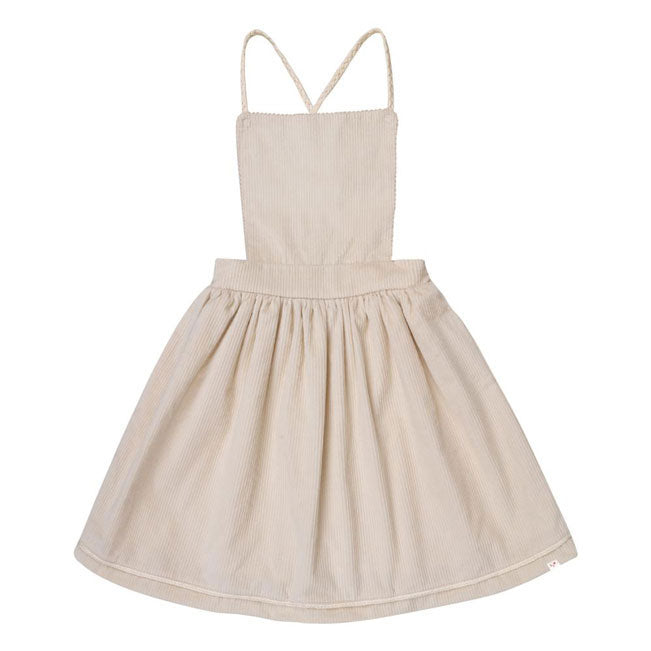 The Little Poets Ecru Corduroy Eva Midi Dress