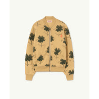The Animals Observatory Brown Printed Zebra Zip Sweatshirt