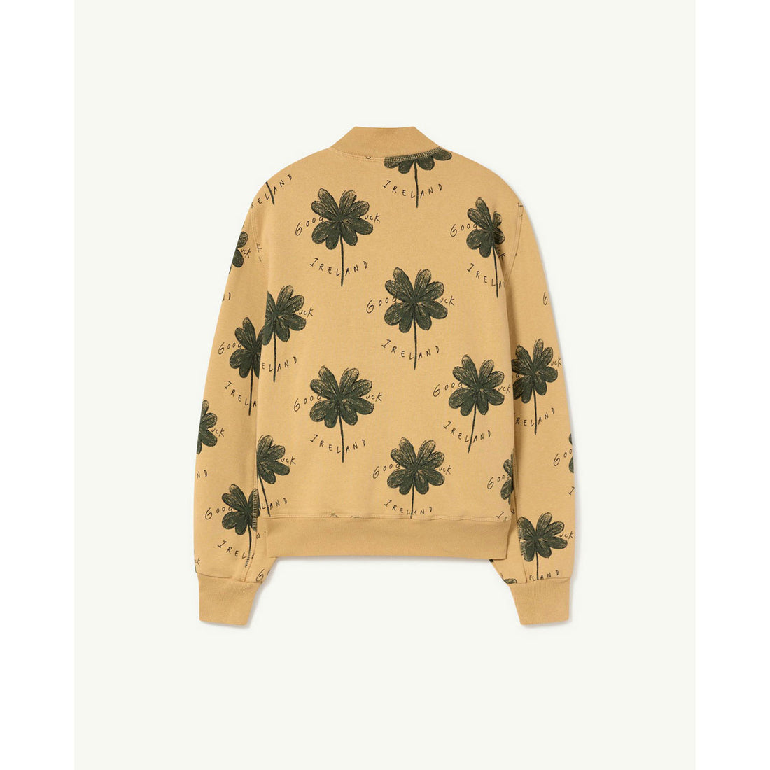 The Animals Observatory Brown Printed Zebra Zip Sweatshirt