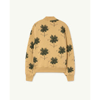 The Animals Observatory Brown Printed Zebra Zip Sweatshirt