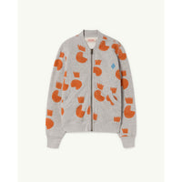The Animals Observatory Grey Printed Zebra Zip Sweatshirt