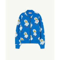 The Animals Observatory Blue Ducks Zebra Zip Sweatshirt