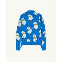 The Animals Observatory Blue Ducks Zebra Zip Sweatshirt