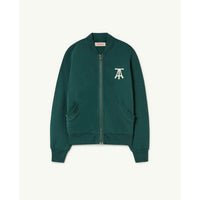 The Animals Observatory Dark Green Zebra Zip Sweatshirt