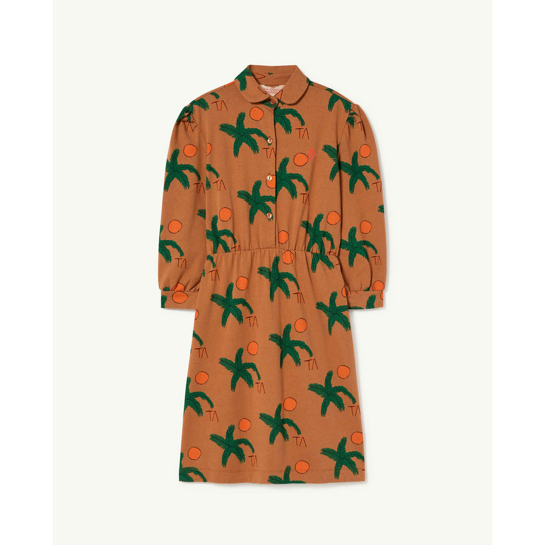 The Animals Observatory Brown Palms Pigeon Dress