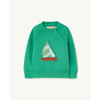 The Animals Observatory Green Boat Shark Baby Sweatshirt